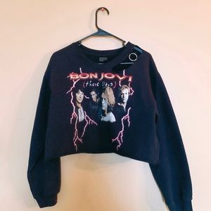 Bin Jovi Cropped Graphic Crewneck